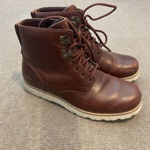 UGG Boots Mens Size 10 Brown Leather Waterproof Lace Up Combat Ankle 1099529